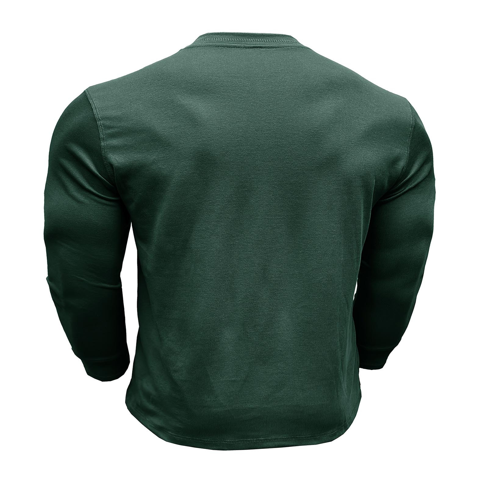 thumbnail image 5 of Camiseta de manga larga con botones y color liso para hombre, para otoño, mezcla de poliéster, cómoda e informal, varias tallas disponibles., 5 of 7